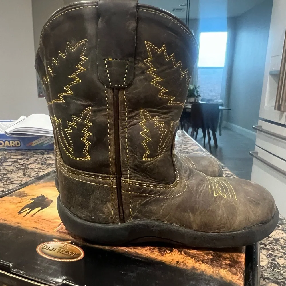OLD WEST TODDLER COWBOY BOOTS - ROUND TOE - Picture 8 of 10